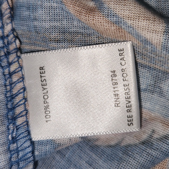 ONE WORLD 3/4 SLEEVES TIE KNOT PAISLEY TOP BLUE COLOR SIZE 1X - Picture 5 of 12